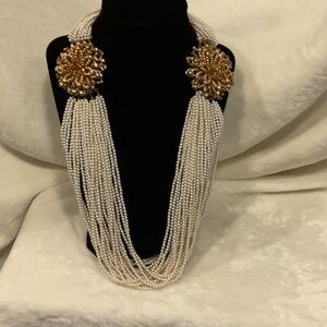 MARVELLA White Beaded multi strand Necklace